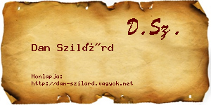 Dan Szilárd névjegykártya